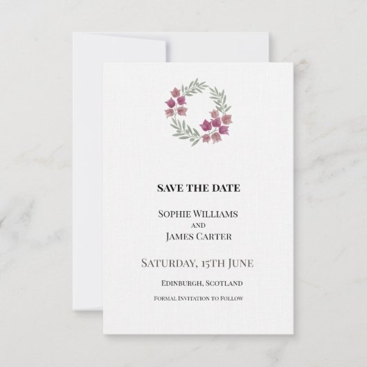 Save The Date Petit Mariage Floral (Devant)