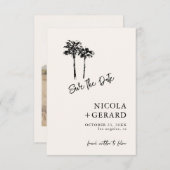 Save The Date Petit Mariage Tropical tiré à la main (Devant / Derrière)