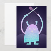 Save The Date Petit Monstre Bleu (Devant / Derrière)