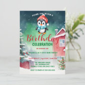 Save The Date Petit pingouin mignon Noël Jour de fête (Debout devant)