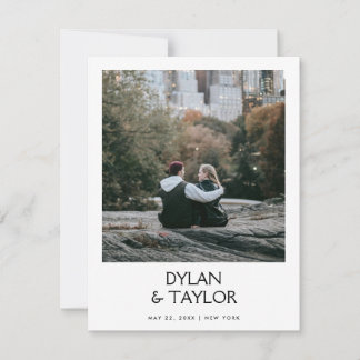 Save The Date Petite Simple Modern Bold Nom encadré 2 photos