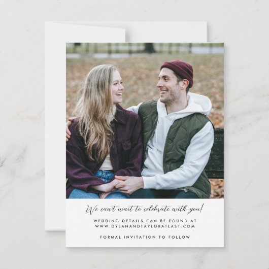 Save The Date Petite Simple Moderne Polices Mixtes encadrées 2 P (Dos)