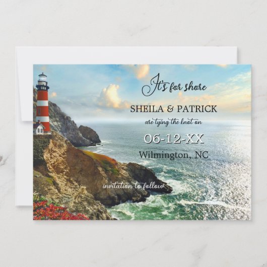 Save The Date Phare côtier Photo Code QR (Devant)