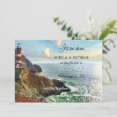 Save The Date Phare côtier Photo Code QR (Debout devant)