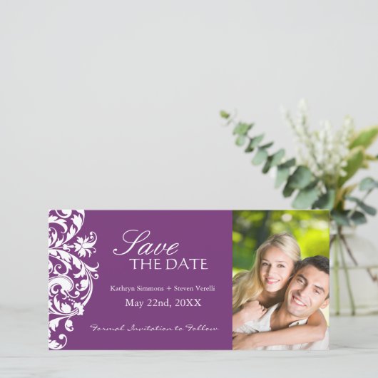 Save The Date Phlox Enregistrer L'Invitation Date (Debout devant)