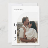 Save The Date Photo à demi-arc avec grand date (Devant)