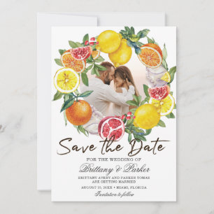 Save The Date Photo agrumes Aquarelle Mariage botanique