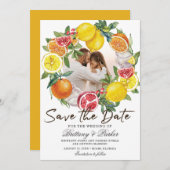 Save The Date Photo agrumes Aquarelle Mariage botanique (Devant / Derrière)