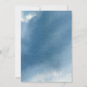 Save The Date Photo, Aquarelle Bleue et Foliage Bleu (Dos)