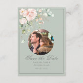 Save The Date Photo Aquarelle rose pâle Mariage floral (Devant)