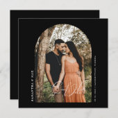 Save The Date Photo Arc Contemporain noir Enregistrer la date (Devant / Derrière)