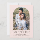 Save The Date Photo Arc rose clair simple et moderne (Devant)