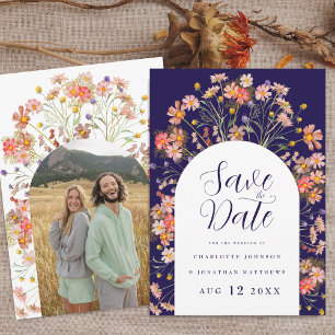 Save The Date Photo Arch Boho Fall Rustic Fleur sauvage Mariage