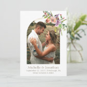 Save The Date Photo Arch Mariage tendance Sage Green Boho Fleurs (Debout devant)