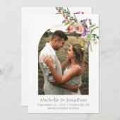 Save The Date Photo Arch Mariage tendance Sage Green Boho Fleurs (Devant / Derrière)