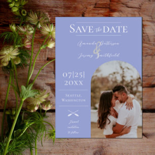 Save The Date Photo Arch Moderne   Périwinkle Enregistrer la dat