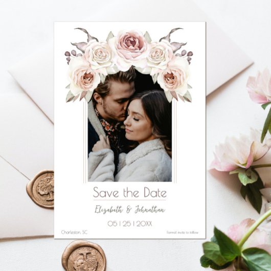 Save The Date Photo Arch Rose de Bohême