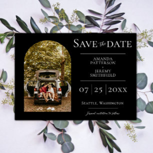 Save The Date Photo Arche simple Noir Enregistrer la date