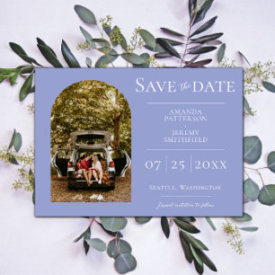 Save The Date Photo Arche simple   Périwinkle Enregistrer la dat