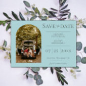 Save The Date Photo Arche simple | Turquoise Enregistrer la date