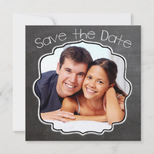 Save The Date Photo Ardoise Vintage Moderne Économisez la Date