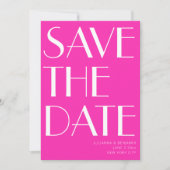 Save The Date Photo Art Déco Pink Hot Glam (Devant)