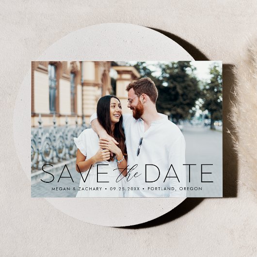 Save The Date Photo avec superposition de texte noir Romance mod