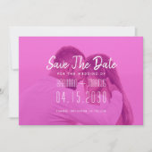 Save The Date Photo avec superposition rose (Devant)