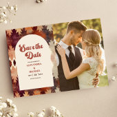 Save The Date Photo Aztec Tribal Brown Ethnique Mariage occident