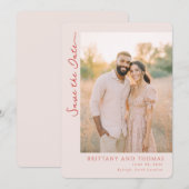 Save The Date Photo beige chaud romantique (Devant / Derrière)