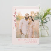 Save The Date Photo beige chaud romantique (Debout devant)