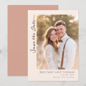 Save The Date Photo Beige Romantique (Devant / Derrière)