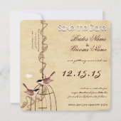 Save The Date Photo BirdCage Parchemin Mariage Enregistrer la da (Devant)