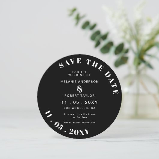 Save The Date Photo Black and White Mod Enregistrer la date Enre (Debout devant)