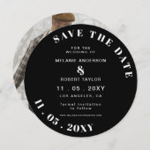 Save The Date Photo Black and White Mod Enregistrer la date Enre (Devant / Derrière)