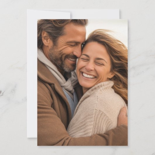 Save The Date Photo Black Forme Blanc Monogramme Gold Crest (Dos)