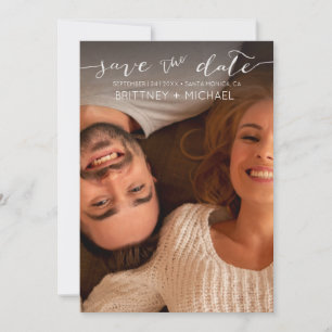Save The Date Photo blanche manuscrite Enregistrer la date