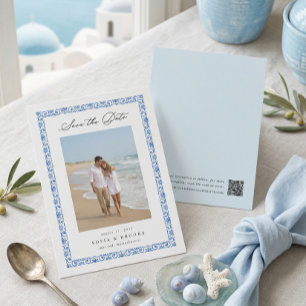 Save The Date Photo Bleu Méditerranéen Côtiers