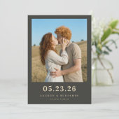 Save The Date Photo Bleu Romantique (Debout devant)