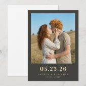 Save The Date Photo Bleu Romantique (Devant / Derrière)