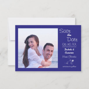 Save The Date Photo bleue horizontale - 3x5 Enregistrer la date