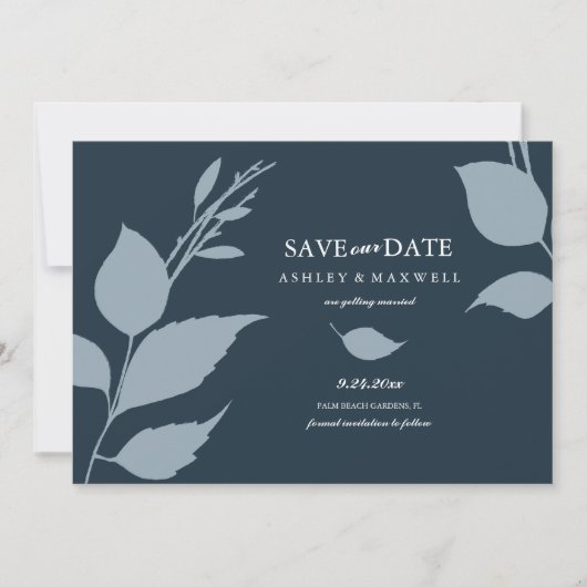 Save The Date Photo bleue simple (Devant)