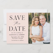 Save The Date Photo Blush Elegance Moderne (Devant)