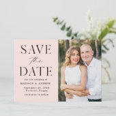 Save The Date Photo Blush Elegance Moderne (Debout devant)