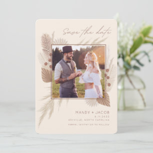 Save The Date Photo bohème moderne Pampas Grass 