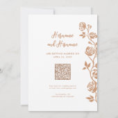 Save The Date Photo Boho Earthy Hand Drake Rose QR Code Site Web (Dos)