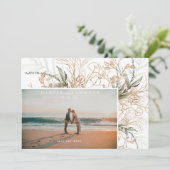 Save The Date Photo Boho Elegant Blanc Moderne Sage Eucalyptus P (Debout devant)