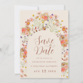 Save The Date Photo Boho Fall Rustic Fleur sauvage Arch Mariage (Devant)
