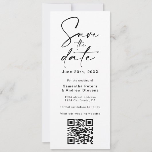 Save The Date Photo Booth 3 Photo Code Qr Enregistrer La Date (Dos)