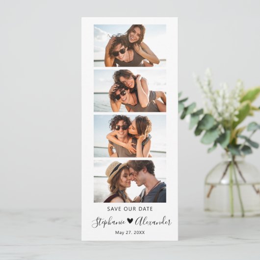 Save The Date Photo Booth Signet Script Wedding Enregistrer la d (Debout devant)